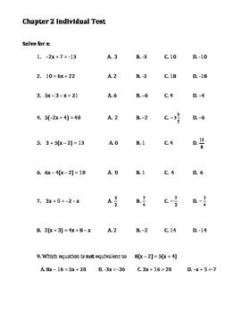 Common Math Symbols. . Solving equations multiple choice test pdf